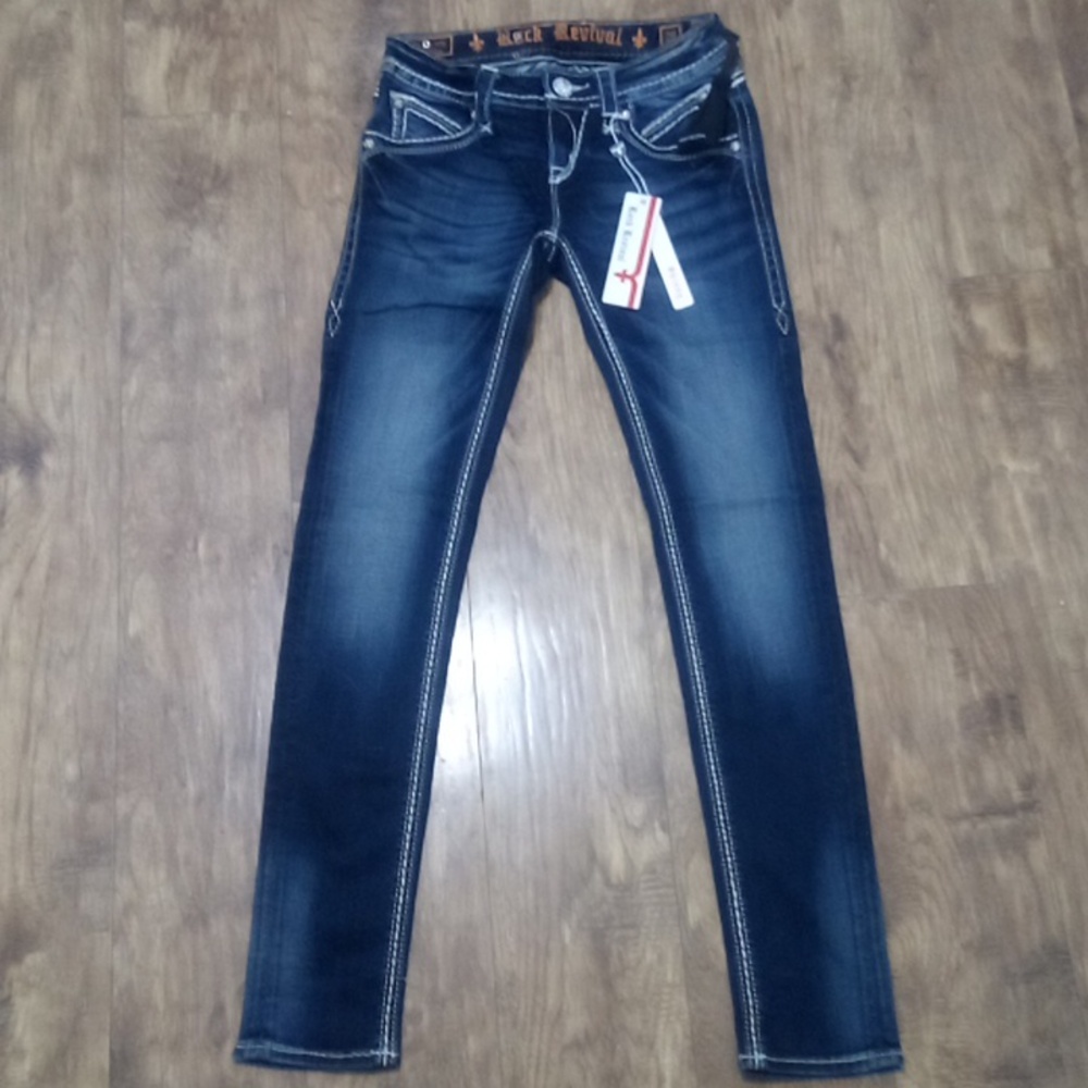 Rock Revival NWT 26 Skinny Blair DEADSTOCK Circa 2014 Distressed